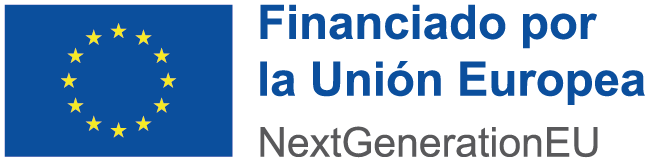 Logo de la Unión Europea que indica financiación a través de NextGenerationEU, representando el apoyo económico para proyectos de desarrollo y recuperación.